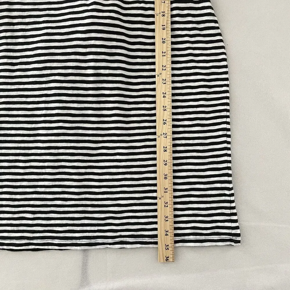 J.Crew Striped T-Shirt Dress Short Sleeve Black White Women's Size M